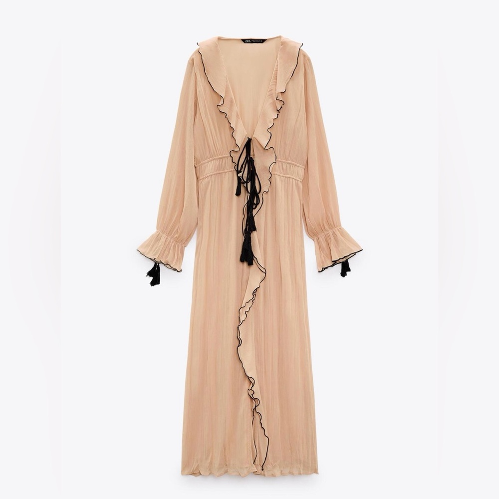 NWT Zara Ruffled Dress w/ Bows